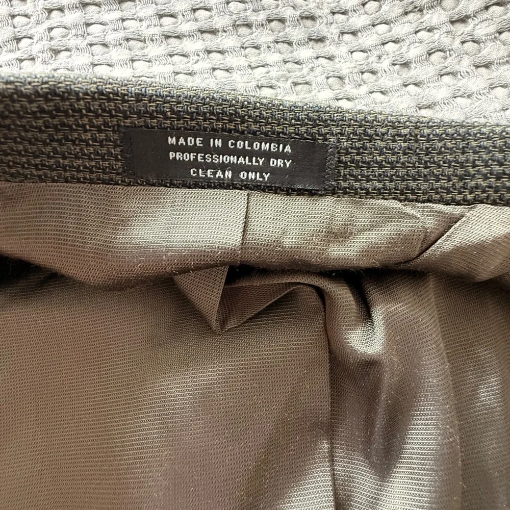 Oscar De La‎ Renta Blazer Mens Olive Brown Micro Pattern 3 Button Sport Coat 46R